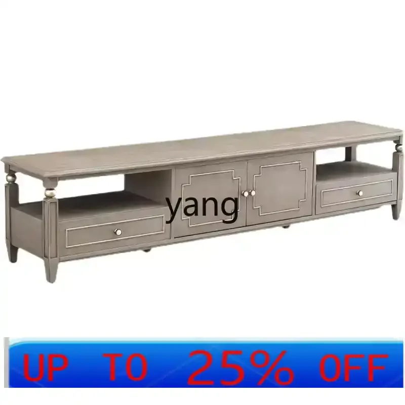 LMM solid wood TV cabinet European simple small apartment storage floor cabinet