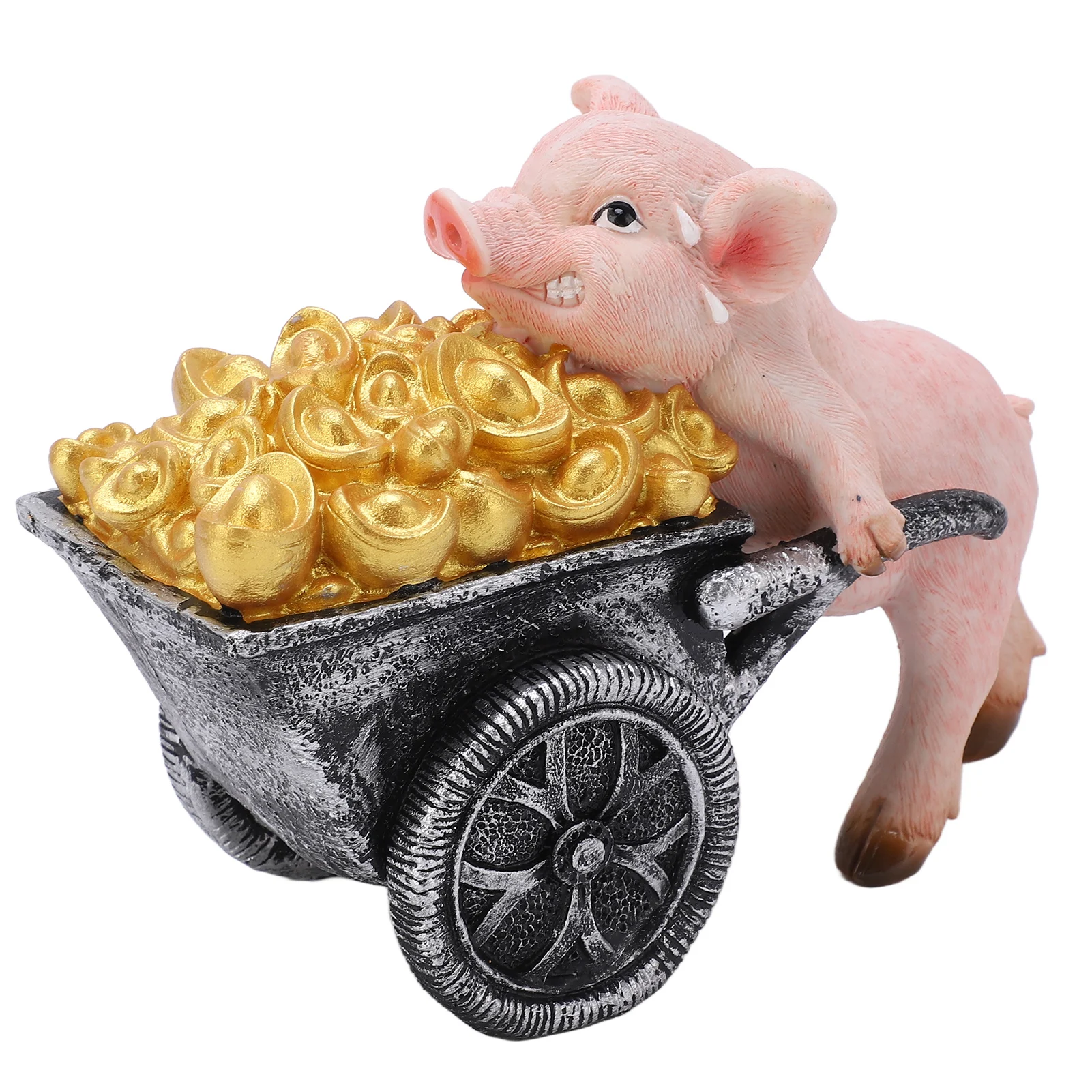 Lucky Pig Statues Vivid Appearance Lifelike Details Multi Purpose Resin Pigs Statue Ornament For Living Room Office