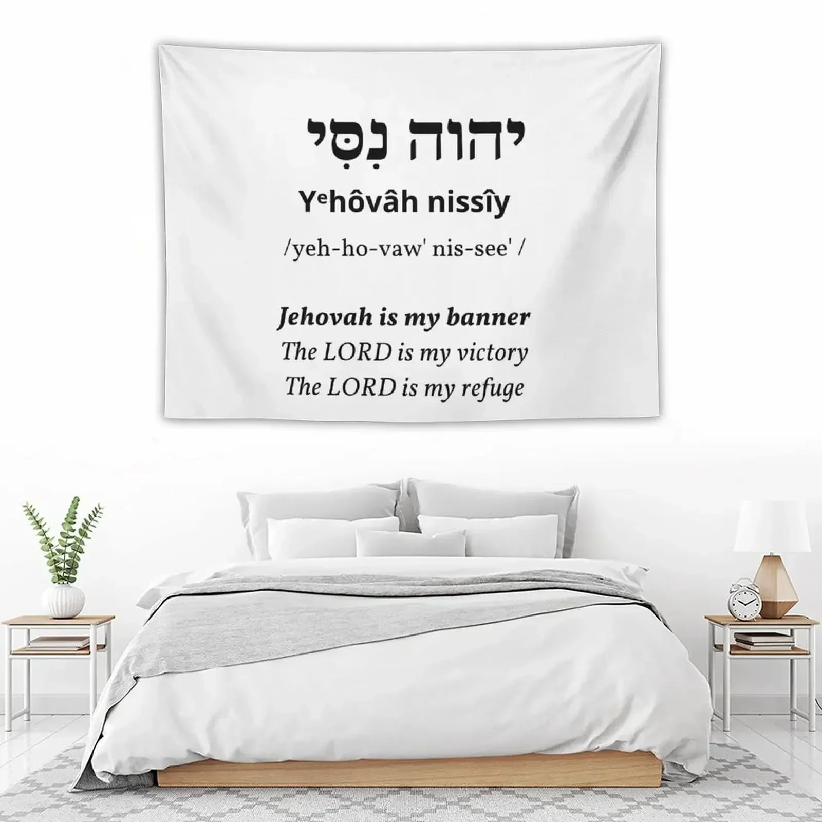 

Jehovah Nissi| Names of God Collection Tapestry Room Decor Korean Style Decoration For Home Tapestry