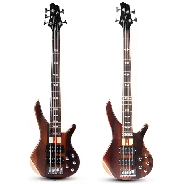 High-Grade 4/5 Strings Solid Body  Bass Guitar Kit  with Active Pickups Fashionable Ash Body Music Use Wholesale