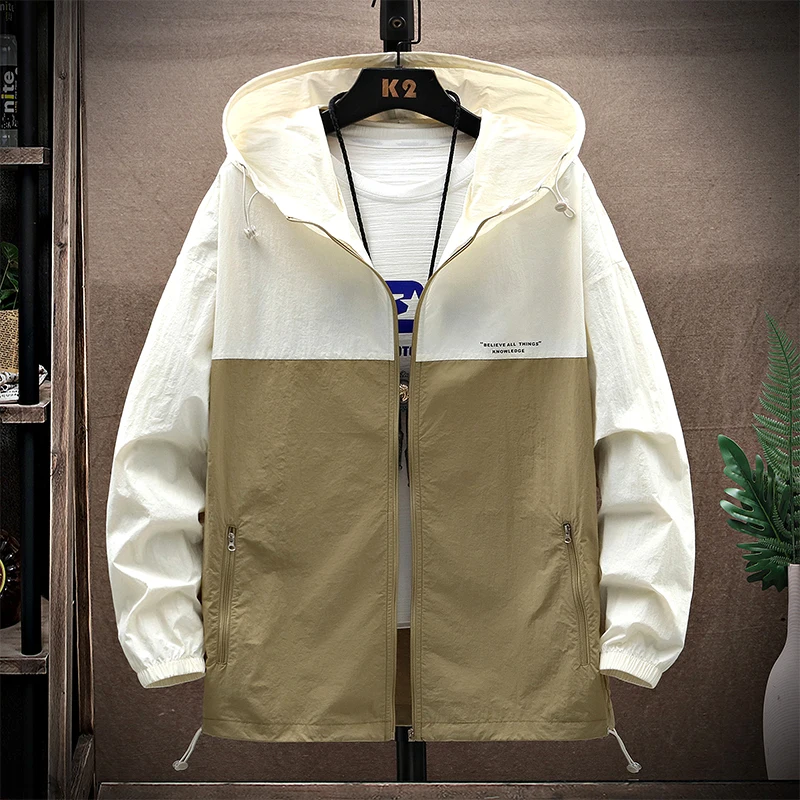 メンズ夏軽量釣り用日焼け止め服アイスシルクスキンシャツユースファッショナブルなルーズフィット長袖ジッパー