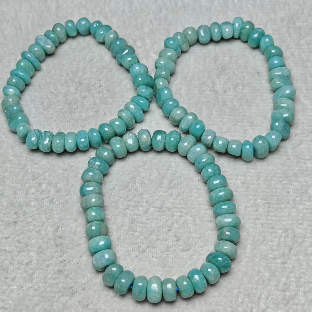 Xingyu Natürliche Amazonit Unregelmäßige Facettierte Rondelle Glatte Runde Lose Perlen für Schmuck Armband Handgefertigter Schmuck – Detail 4