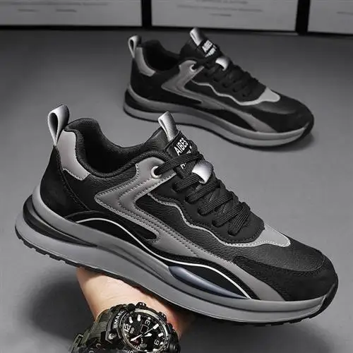

Мужские повседневные кроссовки для спортзала Running oes Low Top Me из искусственной кожи с круглым носком Thi Bot, резиновая подошва, износостойкая