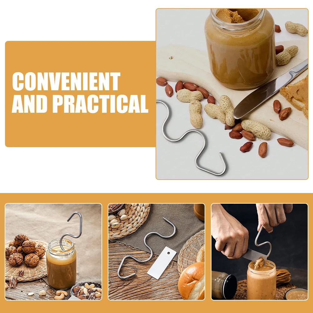 

1Set Stainless Steel Food Grade Nut Butter Stirrer Portable Compact Mixer Kitchen Stirring Tool Butter Mixer Stirrer