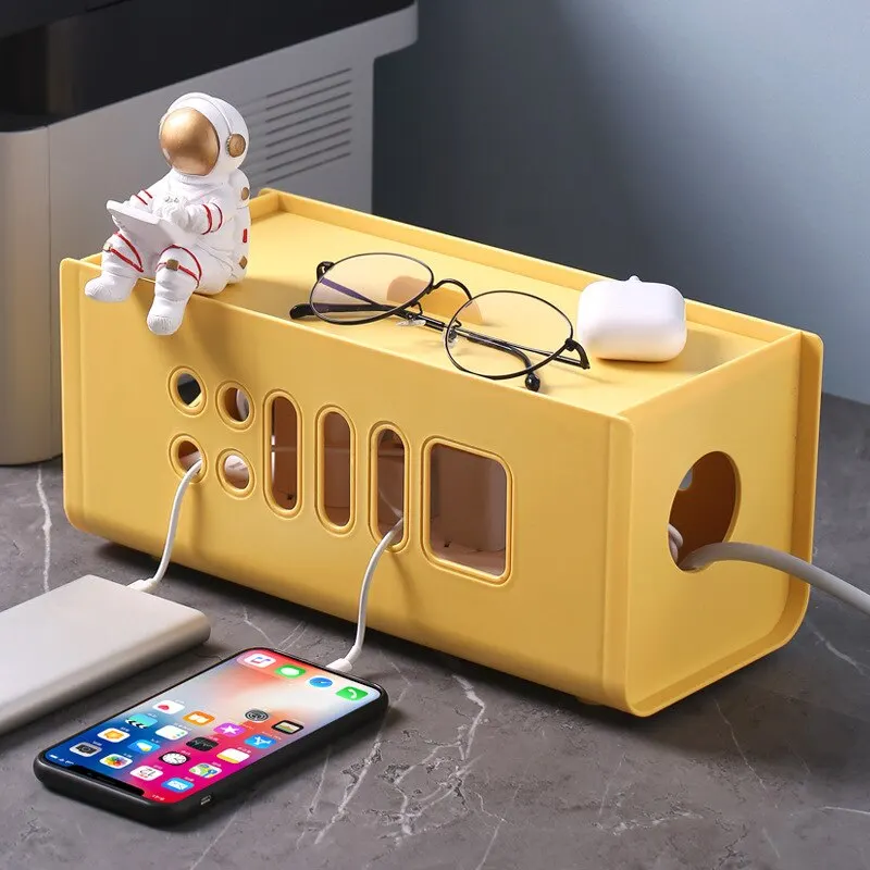 Cable Storage Box Multifunctional Power Board Wire Management Socket Wire Case Home Room Safety Network Line Storage Bin