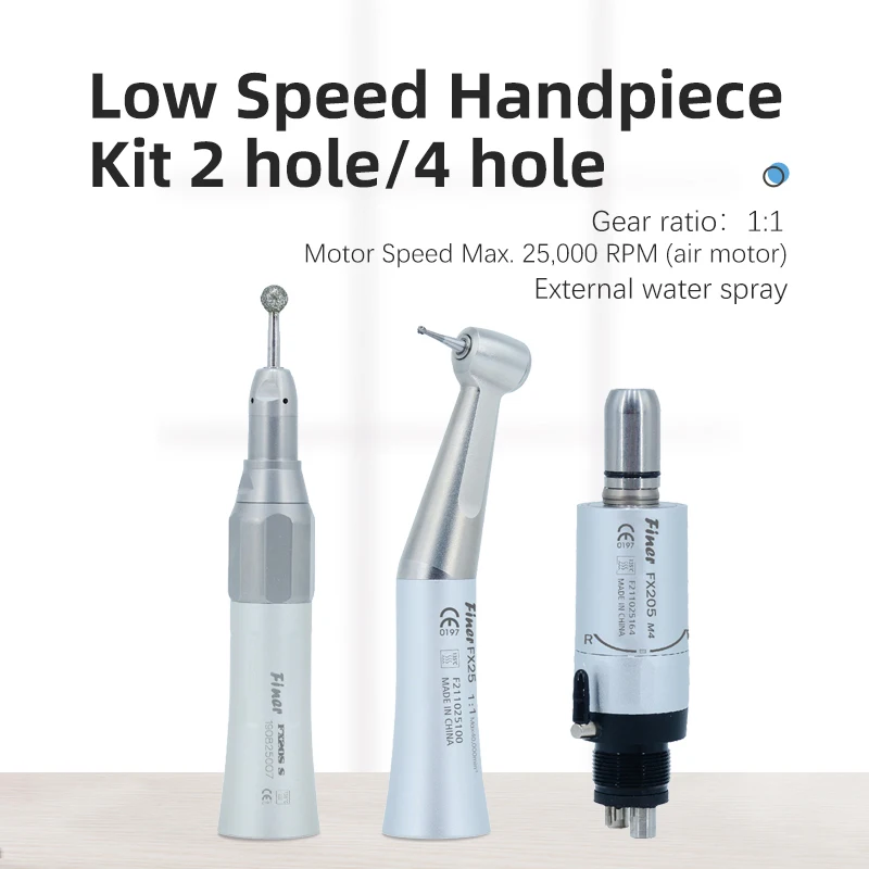 Dental Low Speed Handpiece Contra Angulo Against Angle Dental Straight Piece Nose Cone  Air Motor Low Rotation Dental for FX