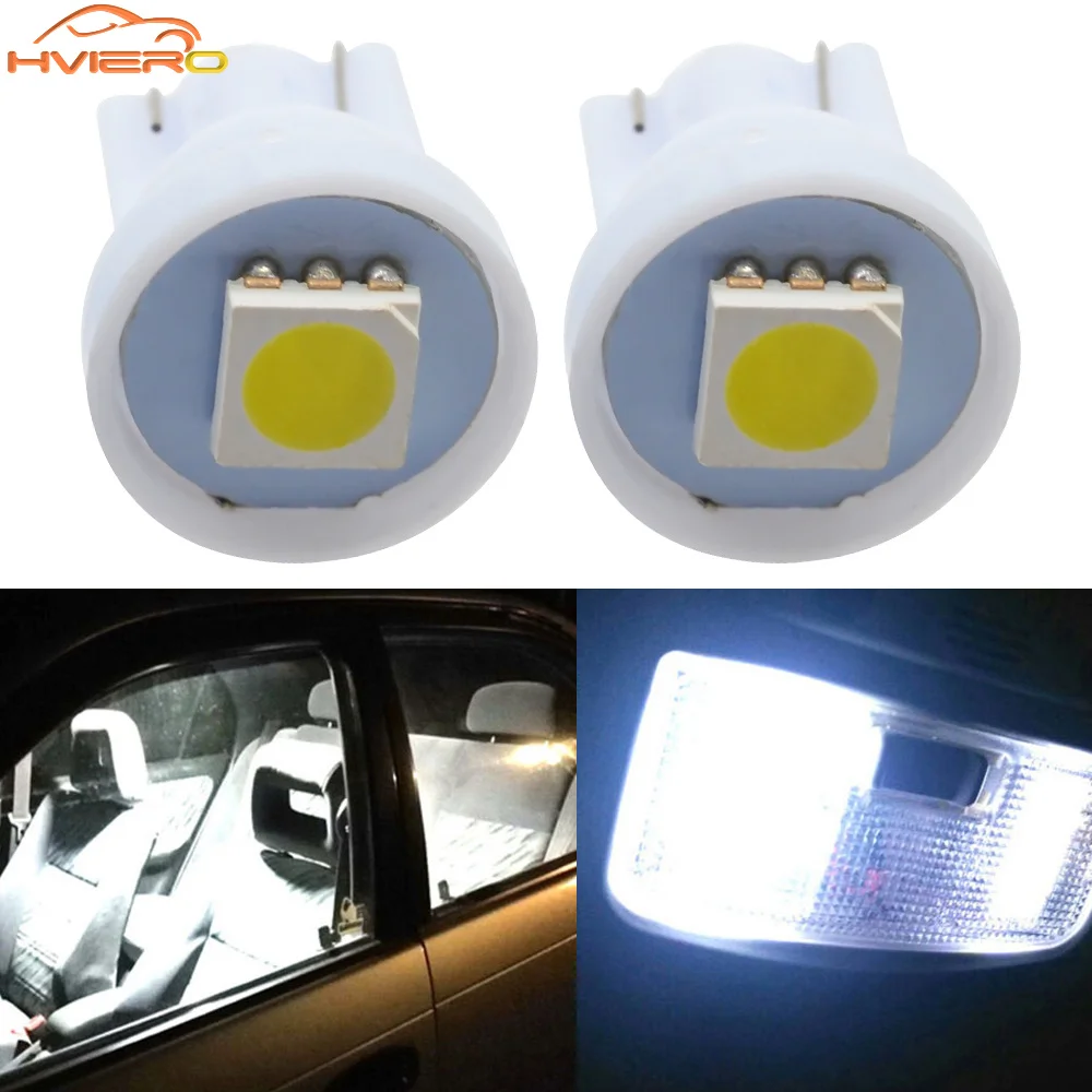 2Pcs T10 W5W 194 168 5050 1SMD LED Car Wedge Lamp Multi Color White Blue Red Yellow Green Auto Dome Reading Instrument Light