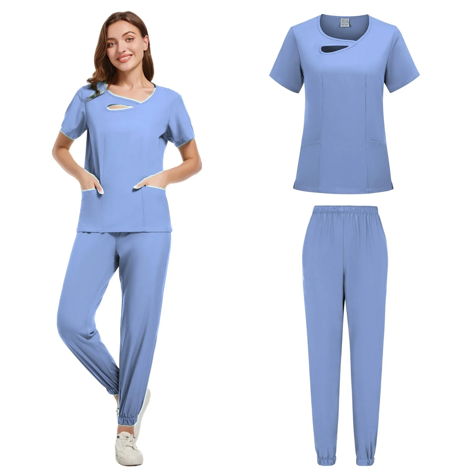 Uniformes cirúrgicos mulher enfermagem enfermeria define calças superiores artigos uniforme médico esfrega salão de beleza clínico ternos hospitalar