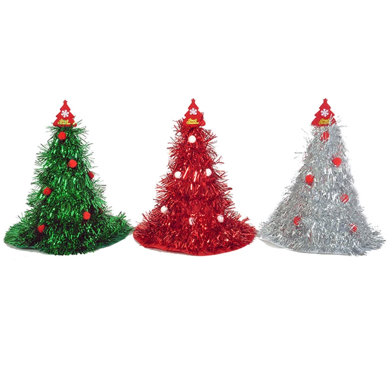 Chapéus criativos coloridos para árvore de natal, fita de enfeites, chapéus de papai noel, fantasia engraçada para festa, decoração de natal, presentes de feriado