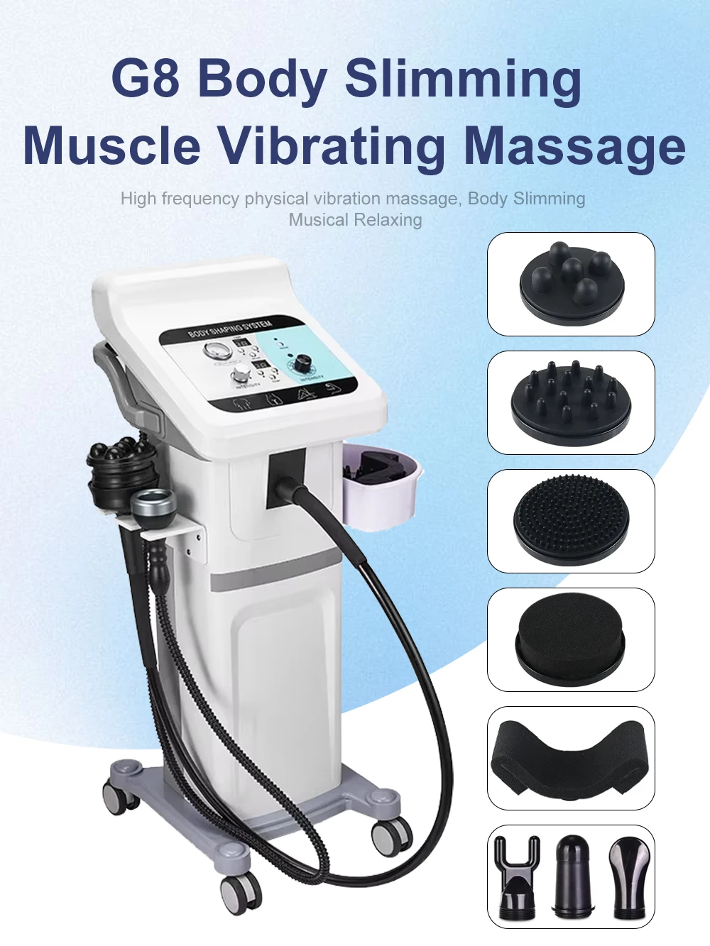 

YUET WIN G8 Вибрационный аппарат для массажа мышц с горячей вакуумой для похудения, удаления жира на животе, антицеллюлитный турбомассаж