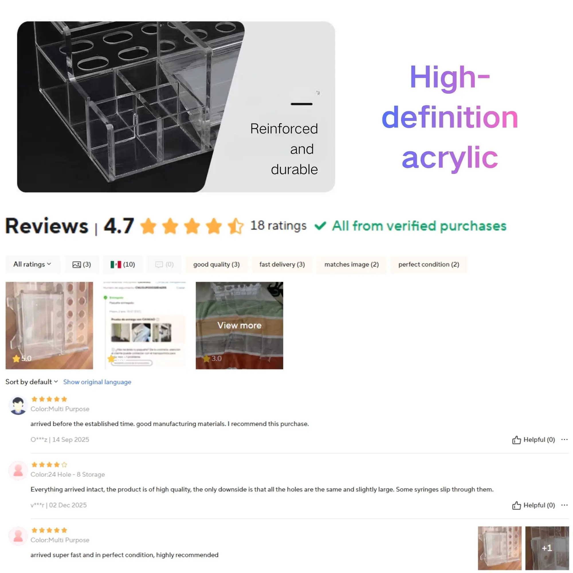 Organizador Dental de Acrílico, Caja de Almacenamiento para Jeringas de Resina Compuesta, Dispensador Transparente para 