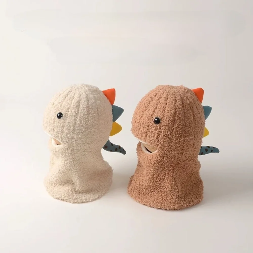 

Fashion Cute Cartoon Dinosaur Ear Protection Cap Windproof Warm Hat Scarf One-Piece Cold Proof Pullover Hat Kids