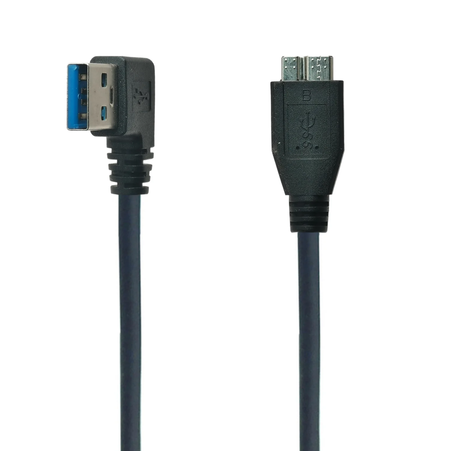 CABLE de datos USB 3,0 tipo A, CABLE de ángulo recto de 90 grados A MICRO B para Samsung S5, Note3, Toshiba, WD, Seagate, HDD