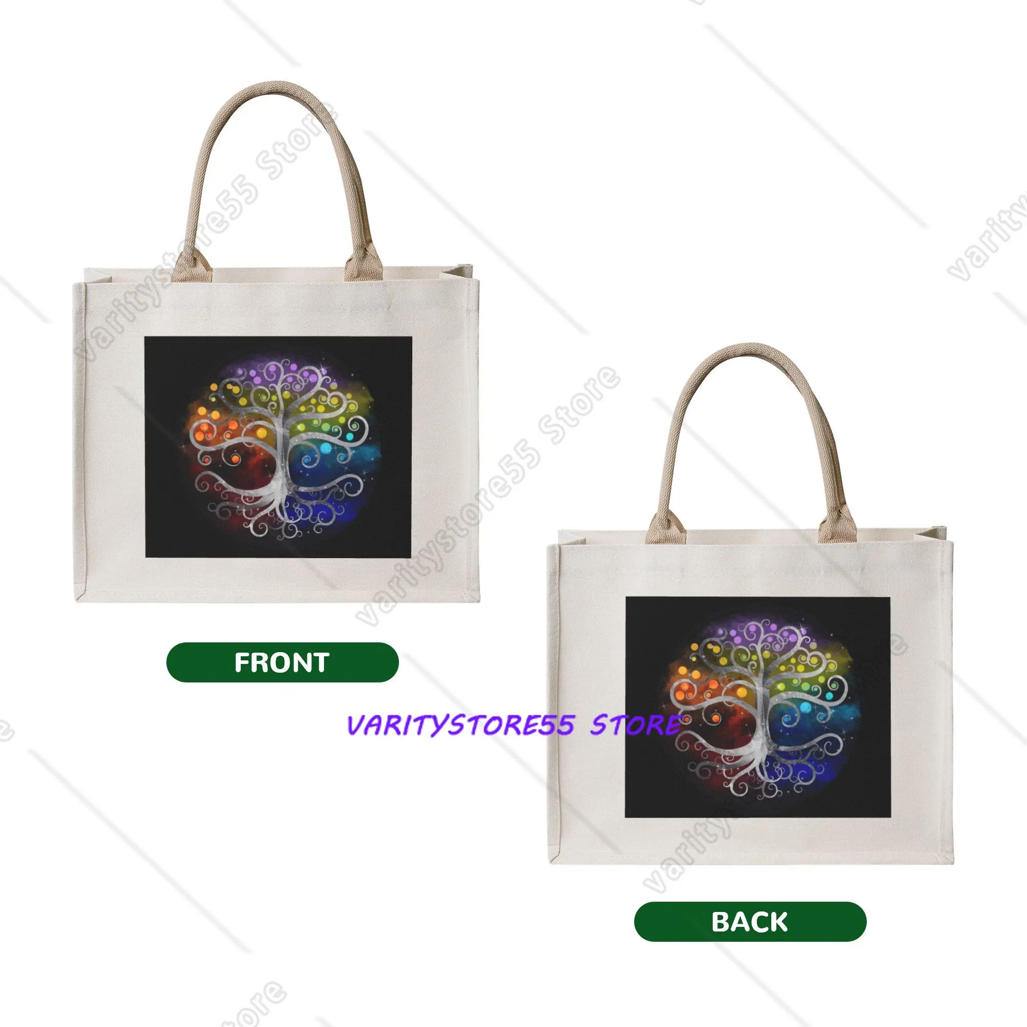 Funny Tree Of Life Silver Swirl Shopping Tote Bag Portable Vikings Grocery Shoulder Shopper Bag
