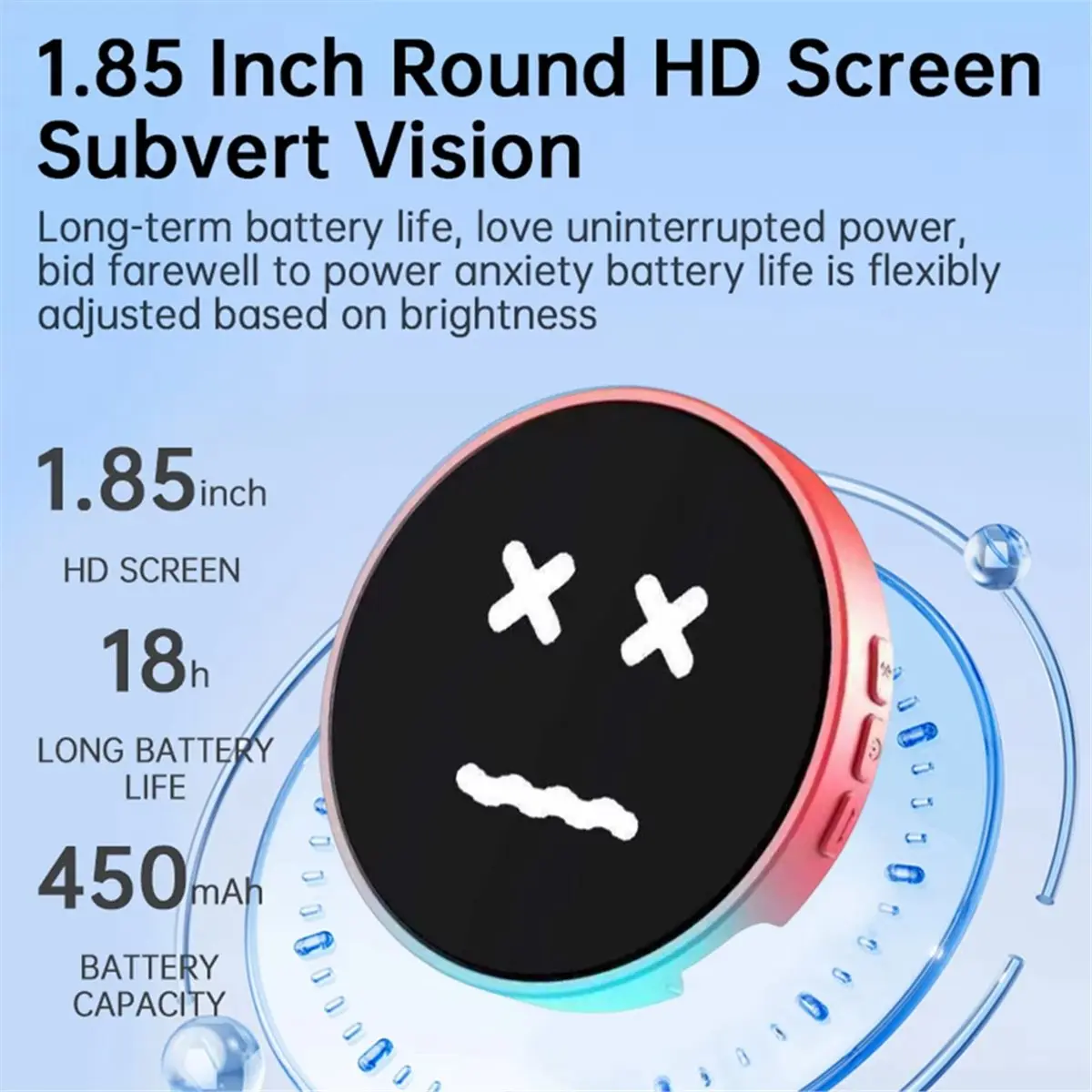 1.85-Inch Dynamic Electronic Badge Bluetooth 5.4 Digital Display Badge GIF Animation for Idols Concerts A