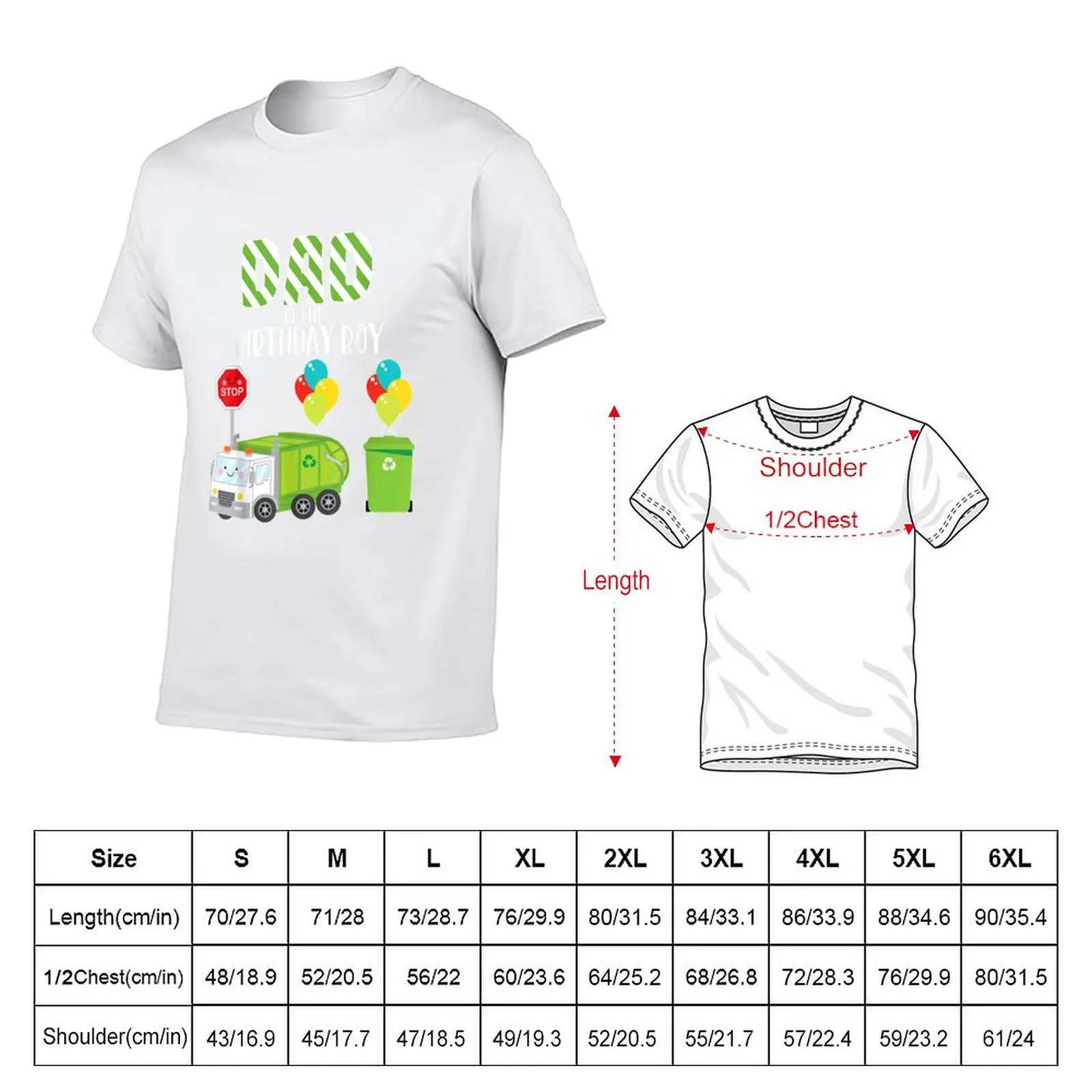 Dad Of The Birthday Boy Garbage Truck Bday Theme Party T-Shirt man t shirt graphic essential t shirt T-Shirt