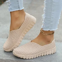 2024  Fashion Woven Women's Shoes Large Size Soft Sole Mother Leisure Hollow Out  Sports Shoes