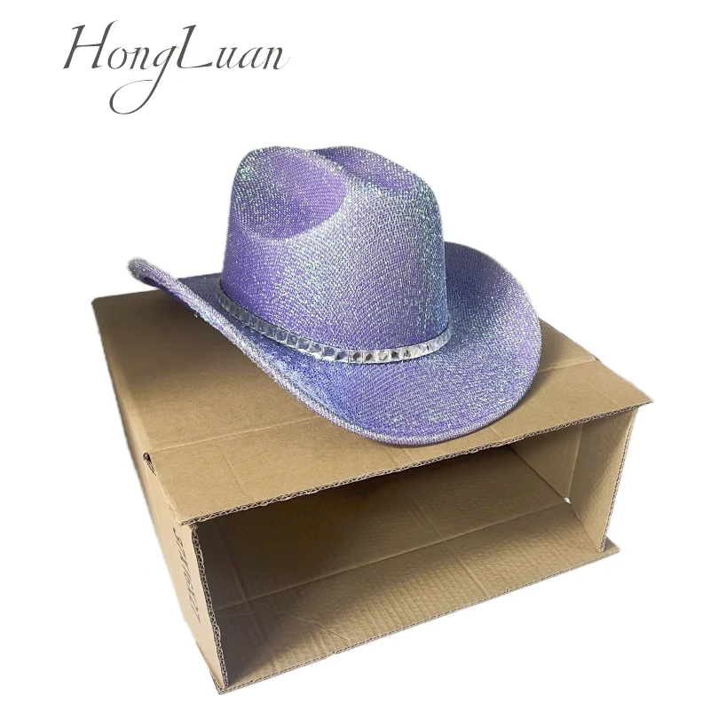 HongLuan Glitterkostuumhoed Volwassene & Cowboyhoeden Strass voor dames, Cowboy Cosplay Vrouwelijke accessoires & Cowgirl Cap