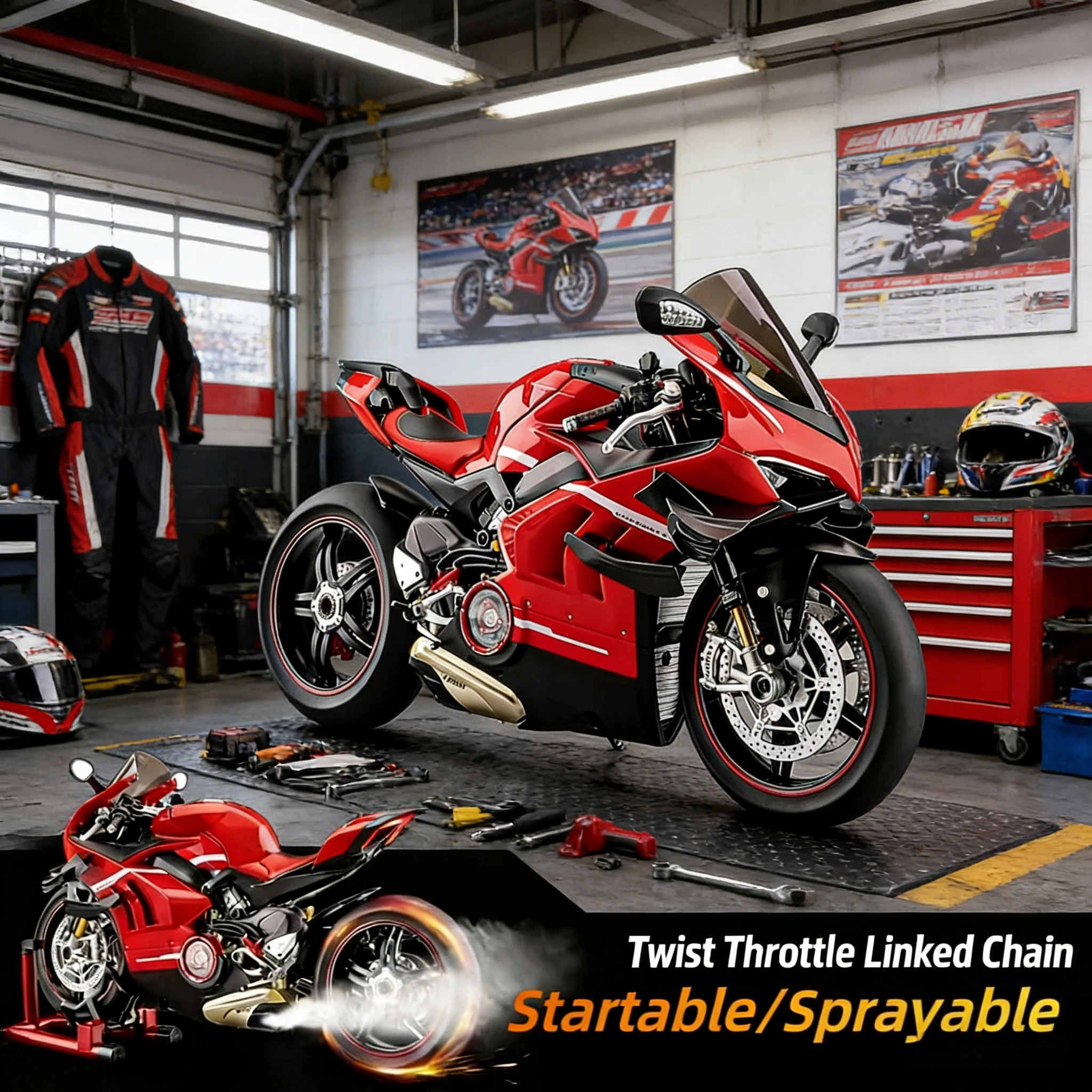 

Большой проект украшения, подарок на день рождения для Ducati V4s, запуск, эффект дыма, 1:6, Panigale, имитационная модель из сплава мотоцикла w