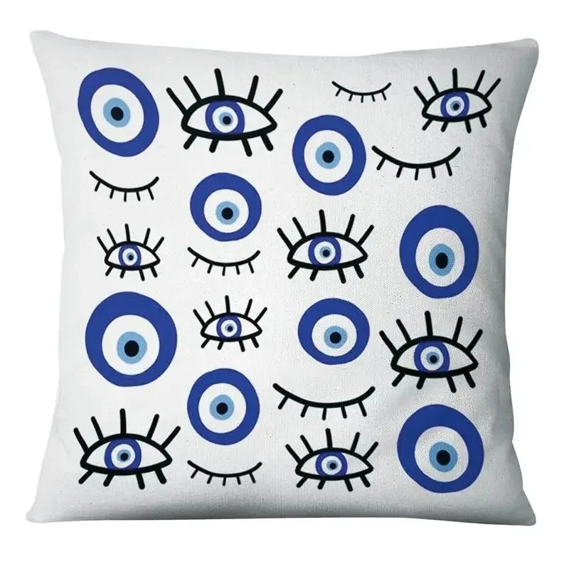 Evil Eye Symbol Art Print Cushion Cover Pillows Case Decor Home Living Room Sofa Square Throw Pillowcase for Office Chair Seat