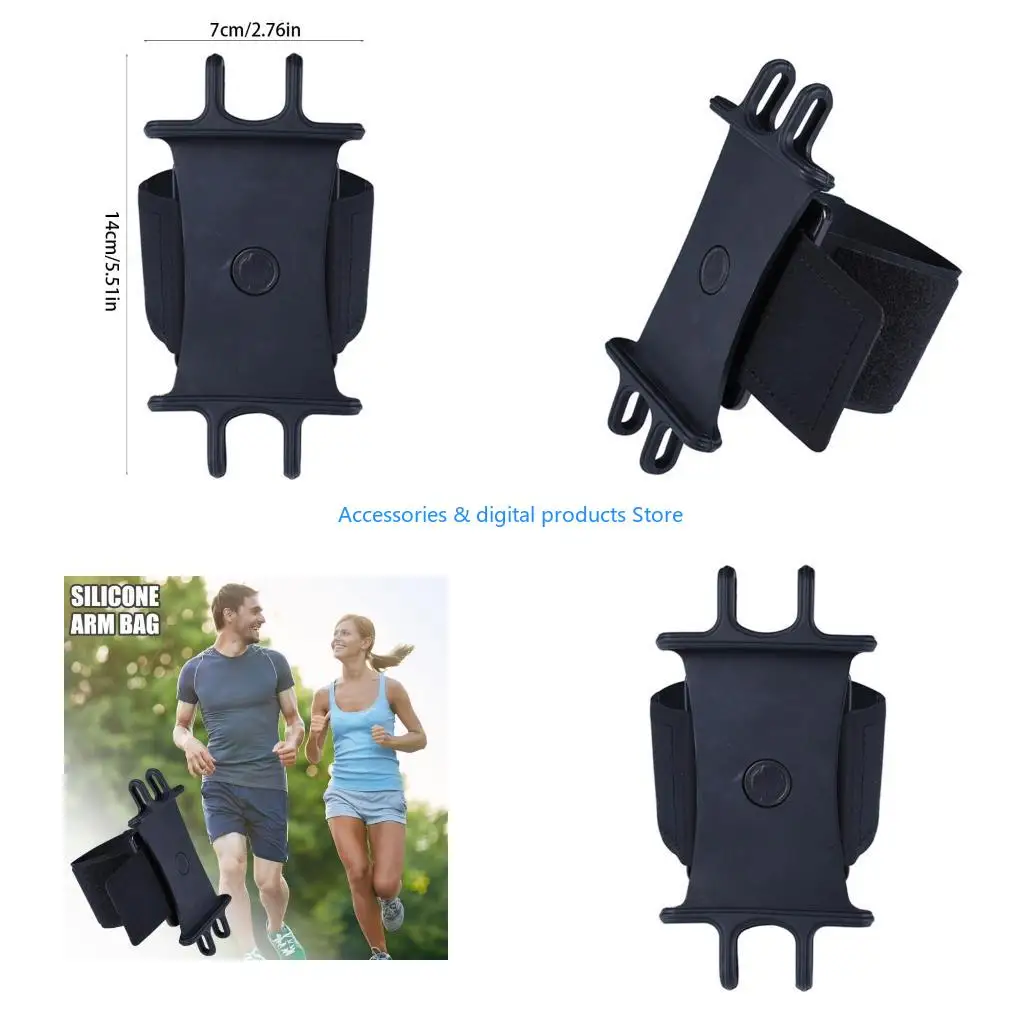 77JD Adjustable Silicone Phone Holder 360 Rotating Sweatproof Water Resistant Construction Perfect for Active Lifestyles