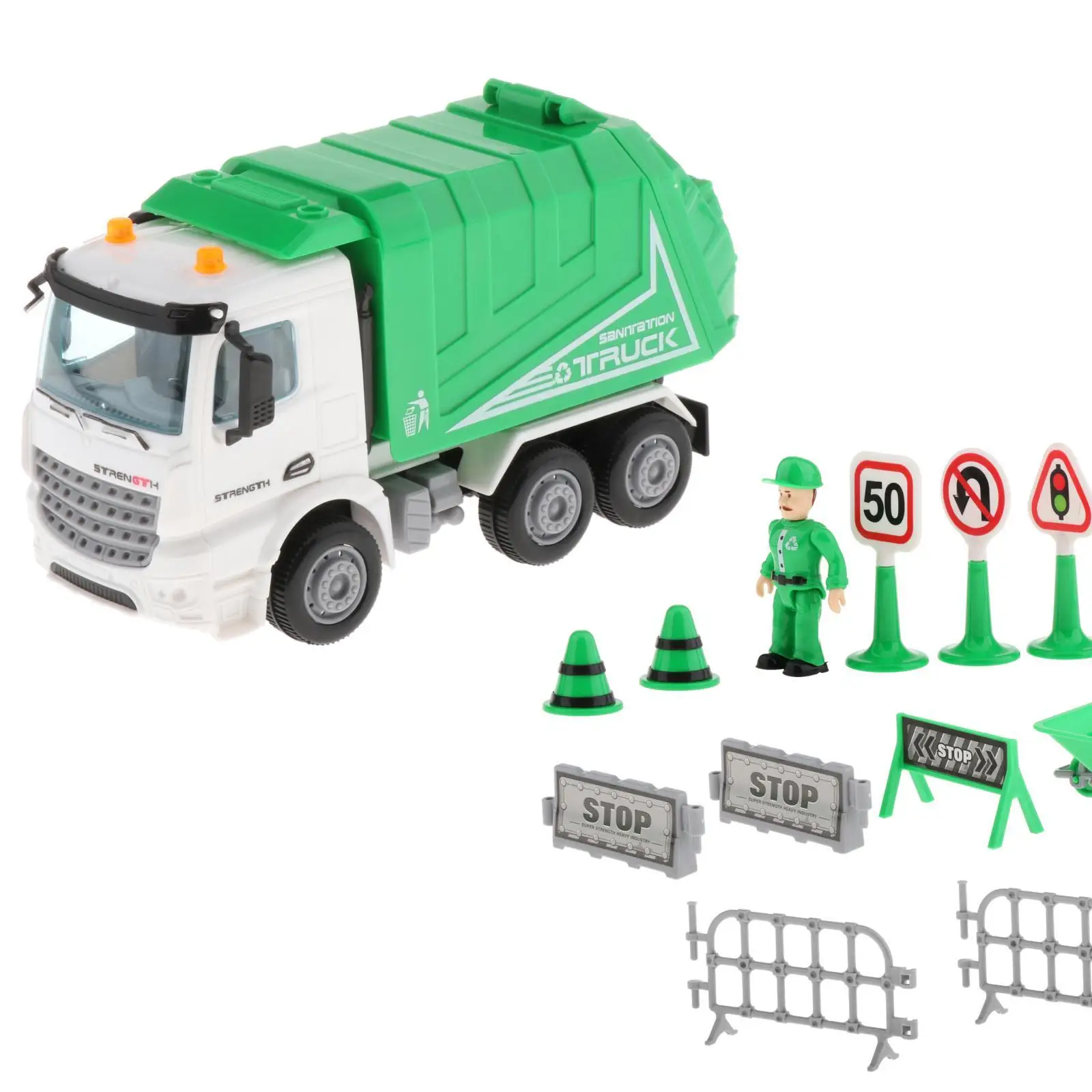 Vehicle Toys Kit Garbage Truck Sprinkler Car Model Toys for -6 Years Old, Develop Kids' Ability