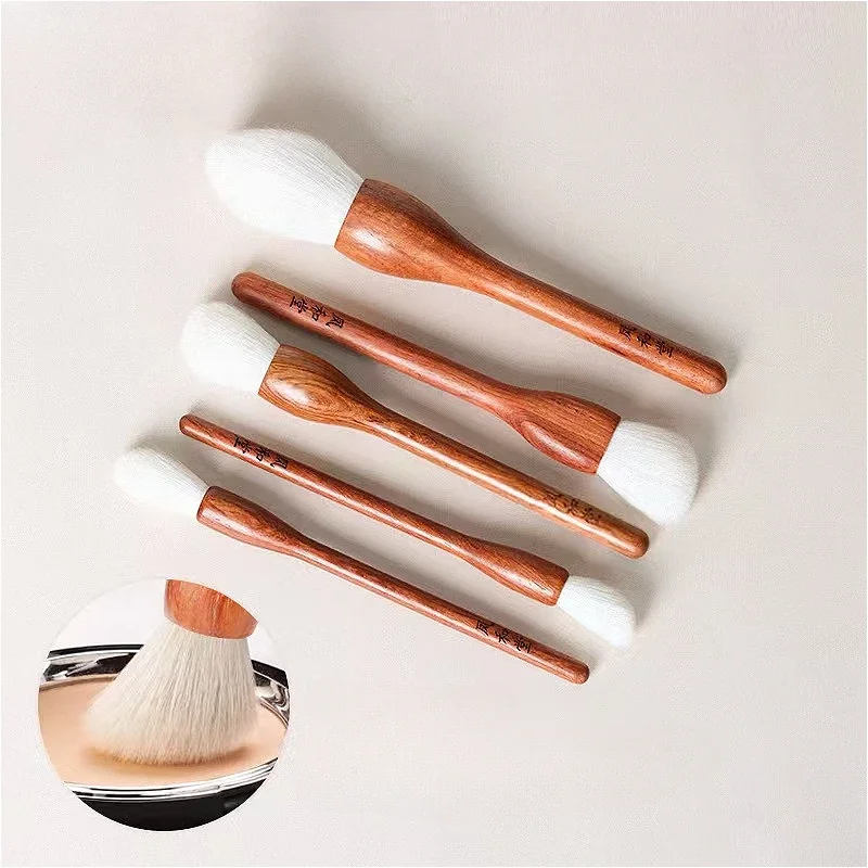 Luxury Rosewood Makeup Brushes Face Powder Blush Highlight Eye Shadow Cosmetic Brushes with Soft Goat Hair