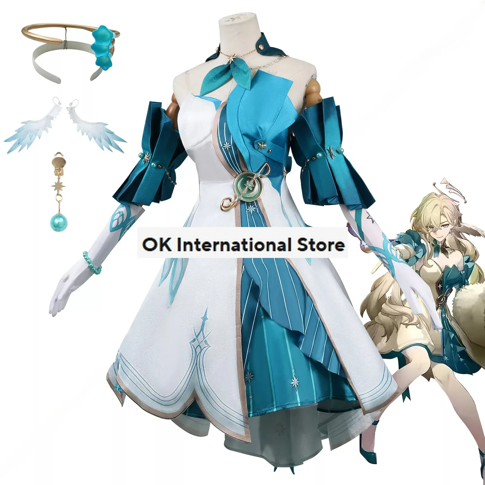 Cosplay Robin Aventurine Costume Game Honkai: Star Rail Lovely Uniform Dress Headwear Wig Full Set Halloween Party Con Outfits