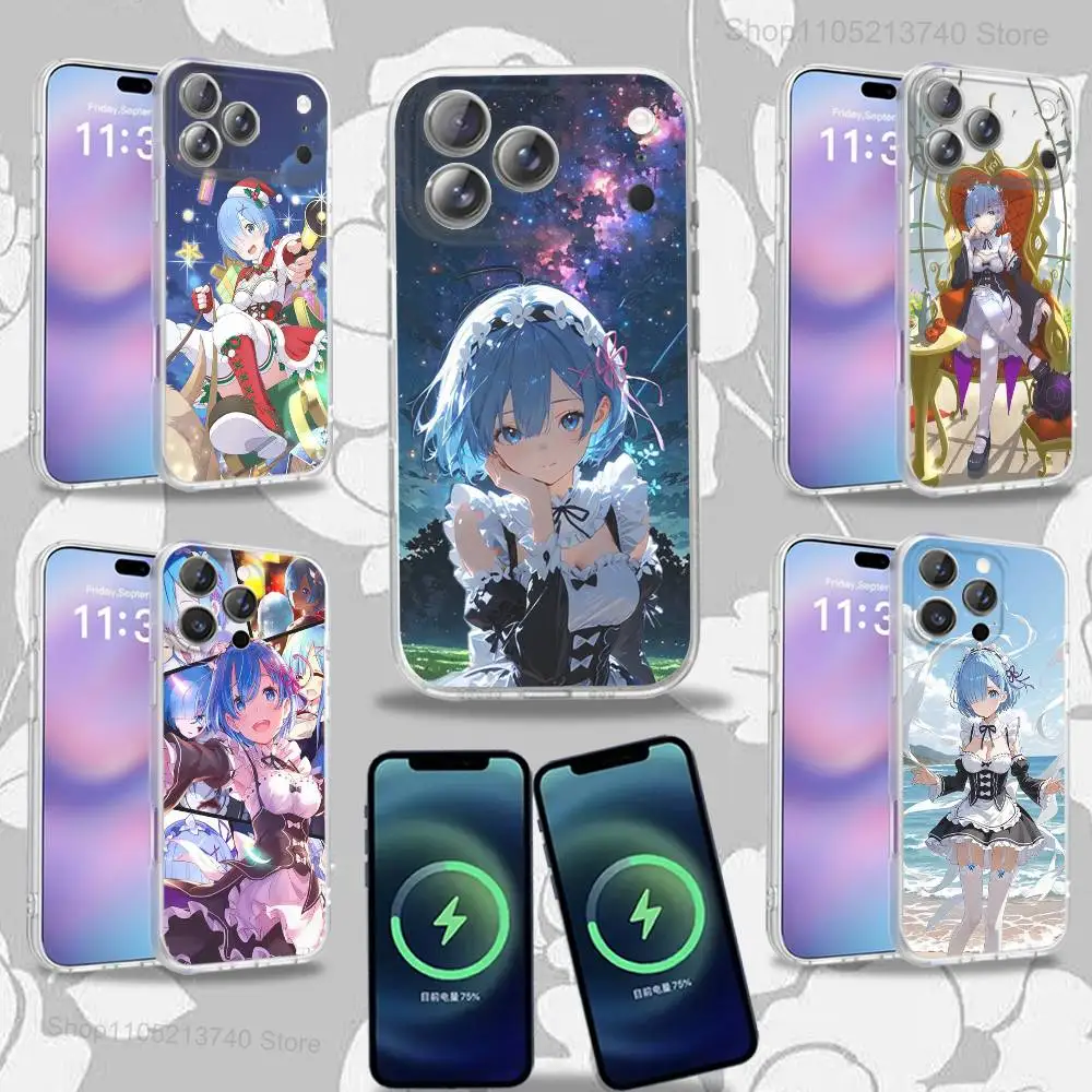 

R-ReS Anime R-Rem Zero Phone Case For iPhone 16,14,11,17,13,15,12,Air,Plus,Pro,Max,E,Mini Frosted for MagSafe Magnetic
