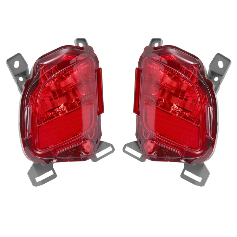 1Pair Car Left Right Rear Bumper Fog Light Parking Warning Reflector Taillights For Toyota Highlander 2014 2015 2016