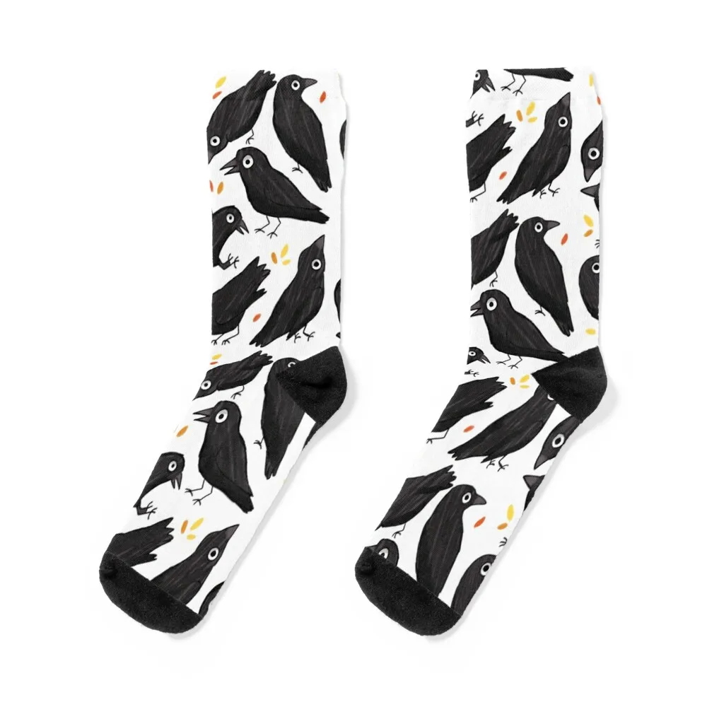 Cute crow pattern Socks happy Stockings golf sheer Luxury Woman Socks Men's