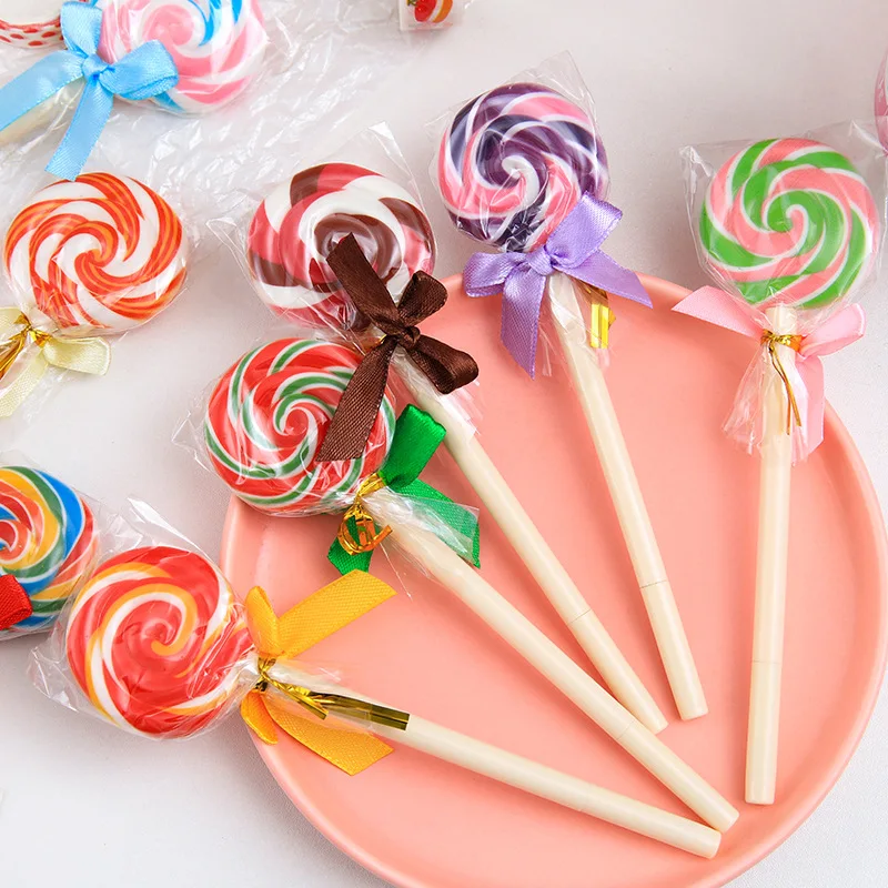 8 Buah Pena Bolpoin Lolipop Gaya Permen Kreatif Hadiah Lucu Siswa Perlengkapan Alat Tulis Pena Penandatanganan Kantor Sekolah