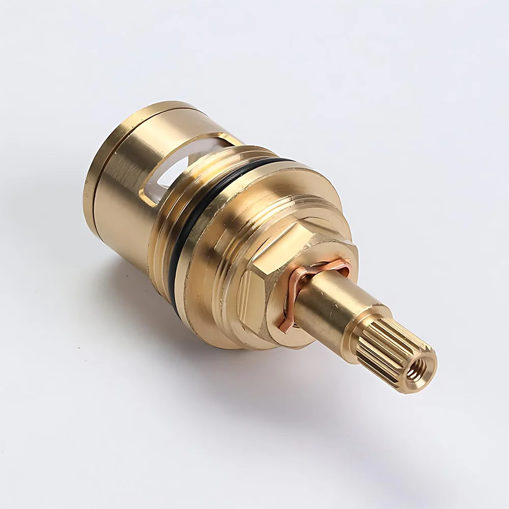 Disc Cartridge 2Pcs 3/4 Inch Brass for Domestic Tap Valves with 50mm Core Height 20 Tooth Stem and Reliable Seal