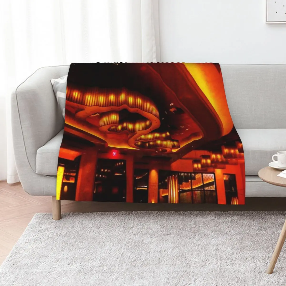 Cheesecake factory, Fancy restrain, bar, lights, lounge Throw Blanket for sofa Bed covers Flannel Softest Moving Blankets