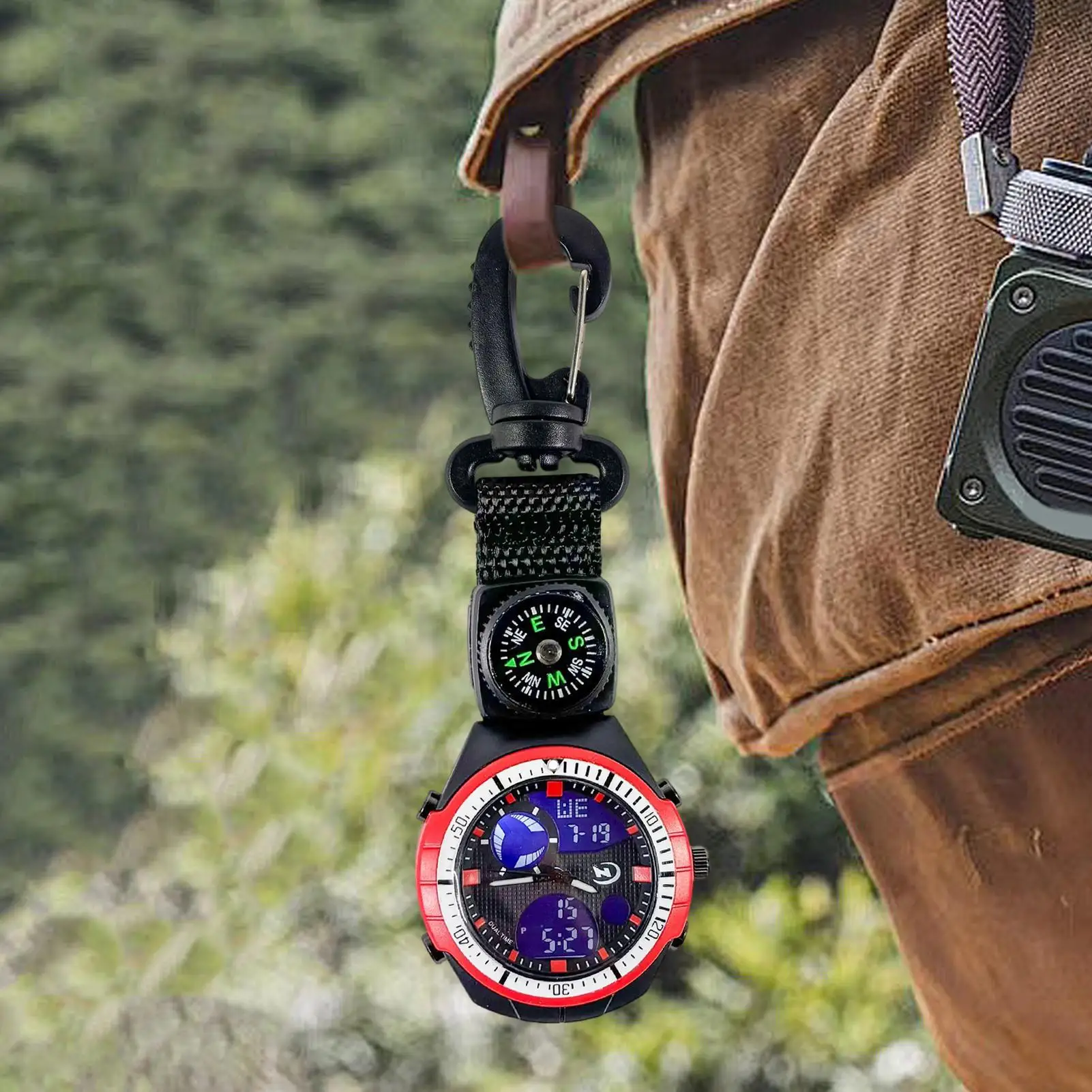 

Часы с компасом, уличный компас, гаджет для выживания, спортивные карманные часы с карабином для кемпинга, пешего туризма, альпинизма, спорта