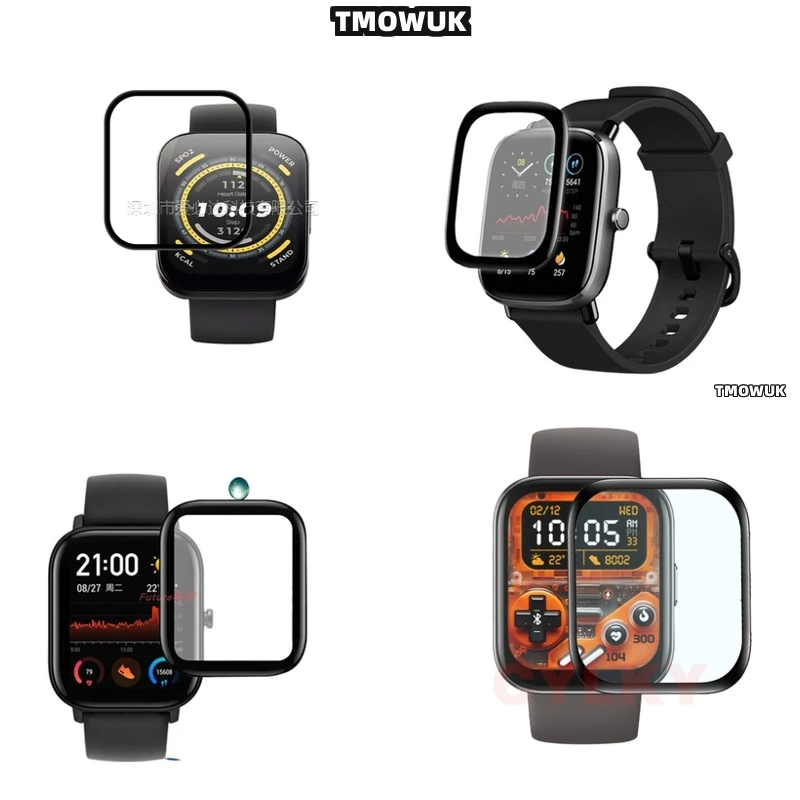 

For Amazfit BIP 3 5 6 U Pro Active Unity GTS 2E 2 3 4 MINI, Ultra-Thin Soft Flexible Screen Protector With Full Coverage