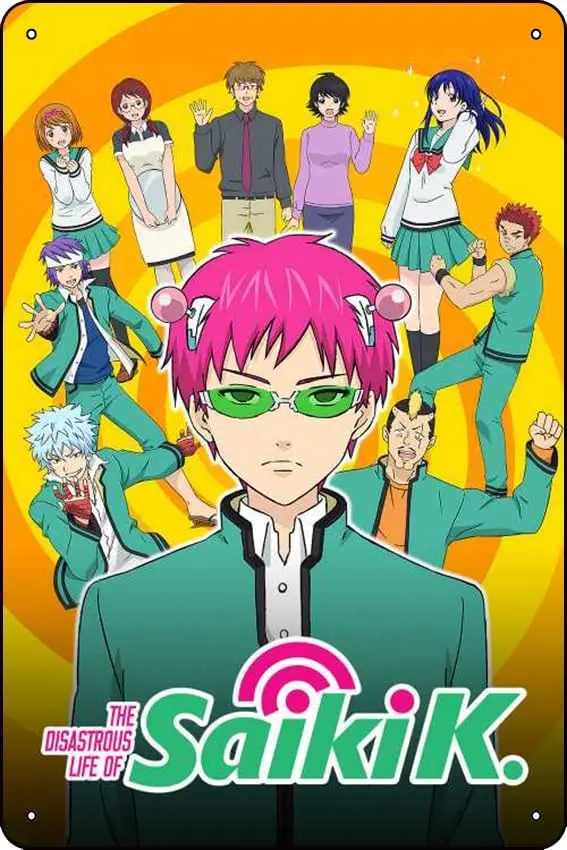 The Disastrous Life of Saiki K. (2016) Show Plaque Poster Metal Tin Sign  x  Vintage Retro Wall Decor