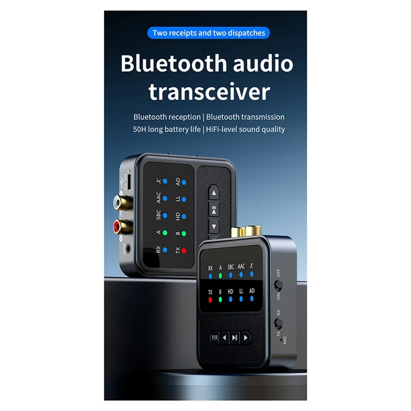 FULL-2In1 QCC 5,4 Bluetooth-адаптер Аудиопередатчик Приемник Самолет Аудиопередатчик 3,5 мм Аудиоприемник