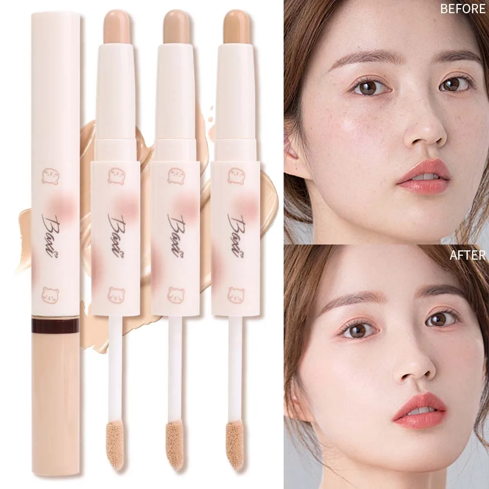 Full Cover Double Head Concealer Stick Waterproof Modify Skin Tone Foundation Cream Full Coverage Acne Marks Contour Face Makeup