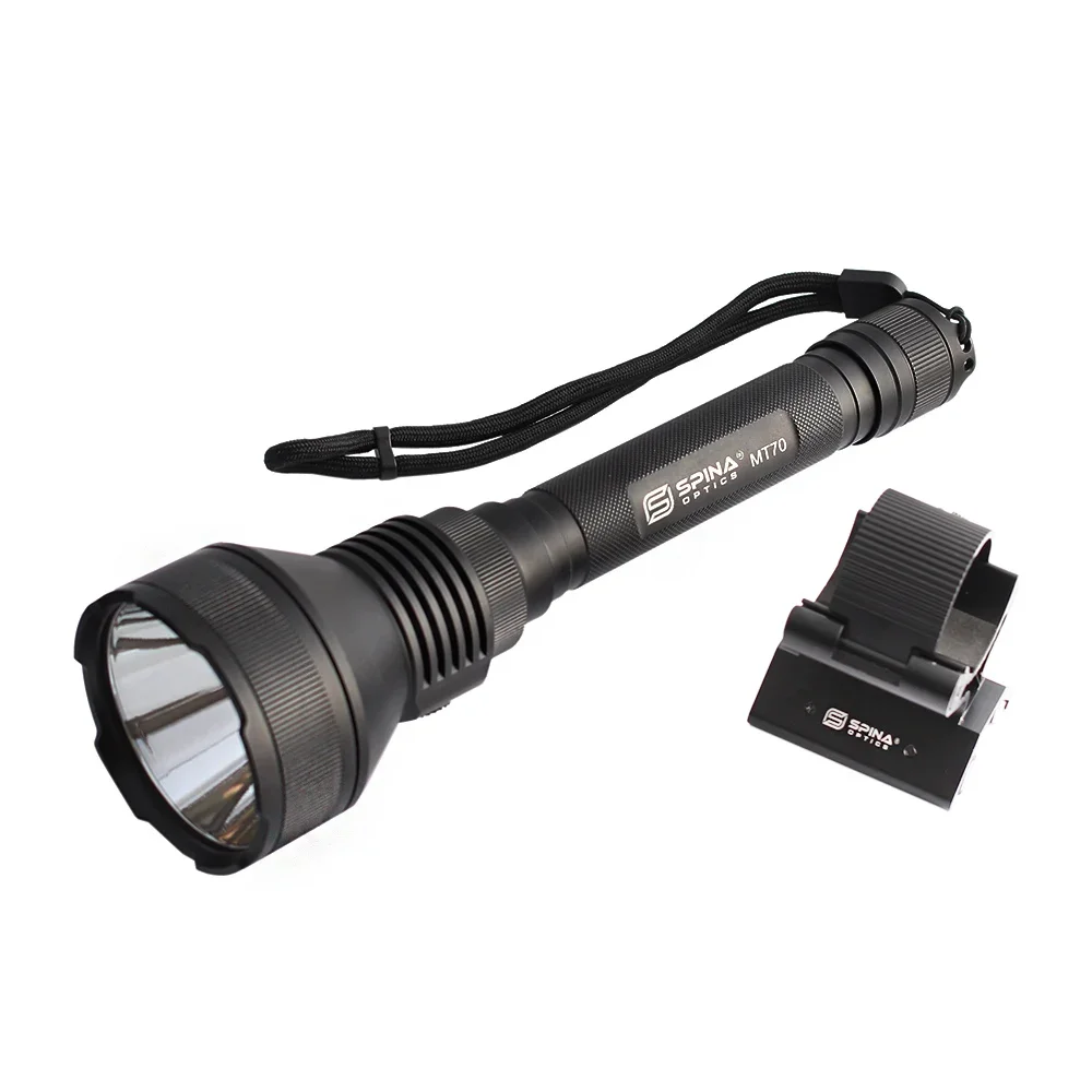 

SPINA OPTICS Tactical Flashlight T70 XHP-35HI LED Torch Super Bright 2300lm Rechargeable waterproof light for Hunting