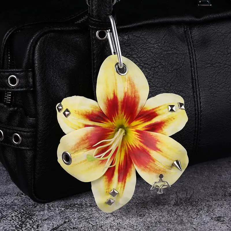 Fashion Simulation Lily Flowers Keyring Phone Charms Elegant
