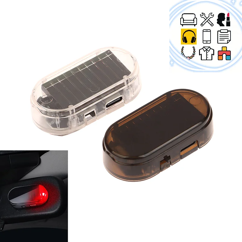 

LED Flashing Lights Car Fake Security Light Solar Powered Simulated Dummy Alarm Wireless Warning Anti-Theft Caution Lamp