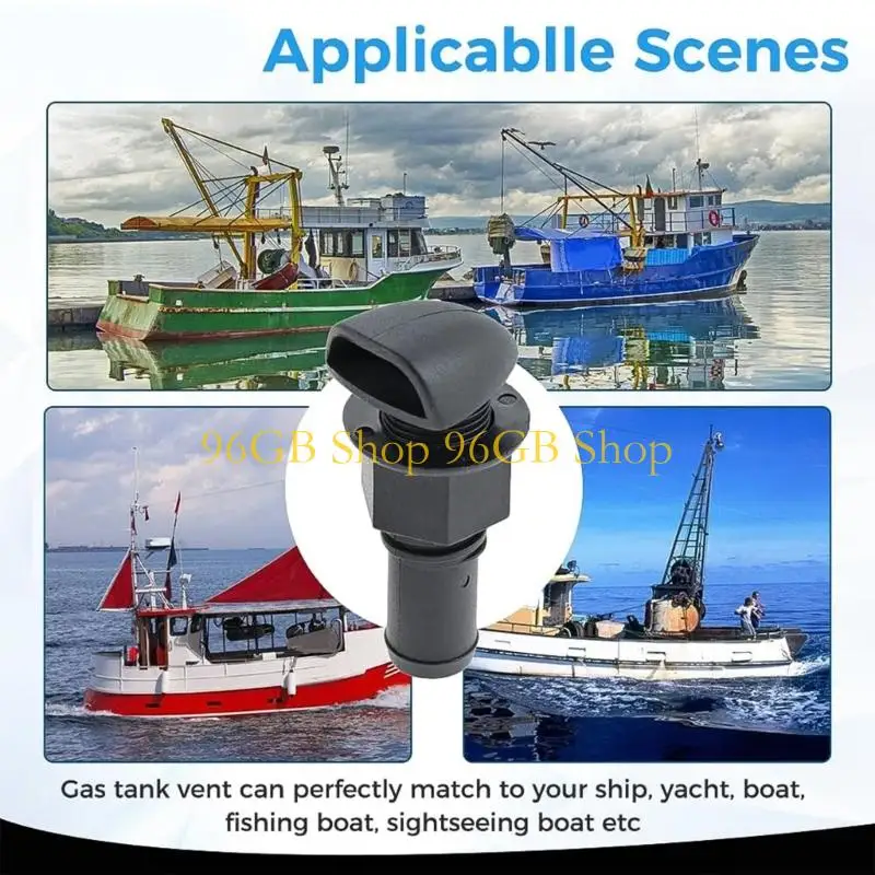 

96GB Black Nylon Marine Vent Outlet Anti Backflow for Yacht & Drainage Systems