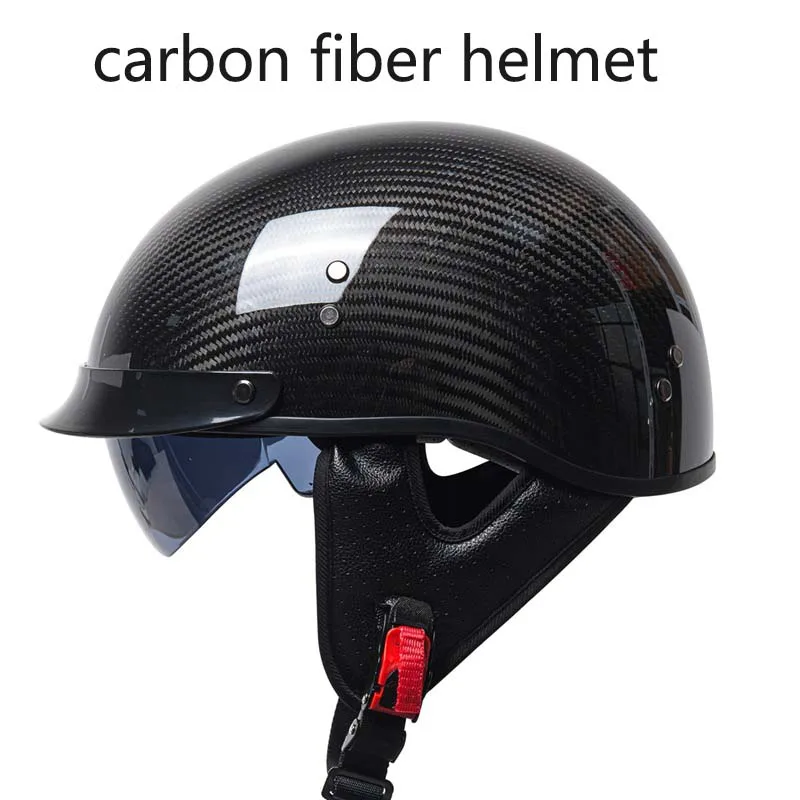 Carbon Fiber Half Helmet Capacete De Moto Masculino Motorcycle Accessories Accesorios Kask Los Hombres Motocross