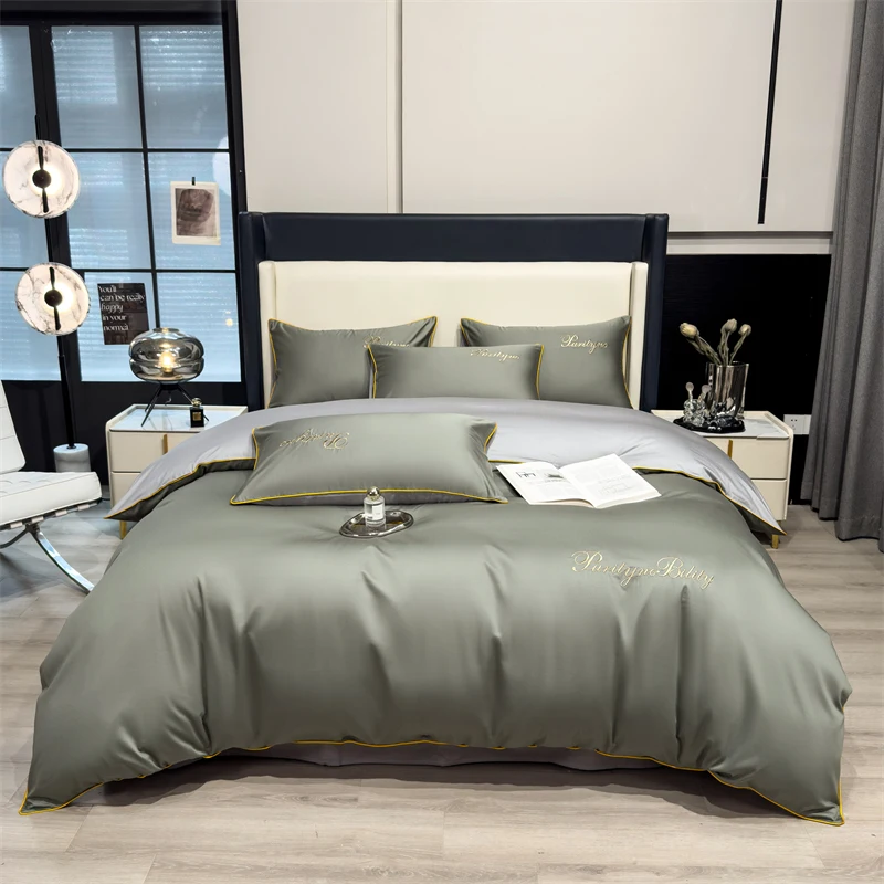

100% Egyptian Cotton 3pcs Bedding Set 1pc Duvet Cover and 2pcs Pillowcases Soft Skin-friendly Single, Double, Queen,king Sizes