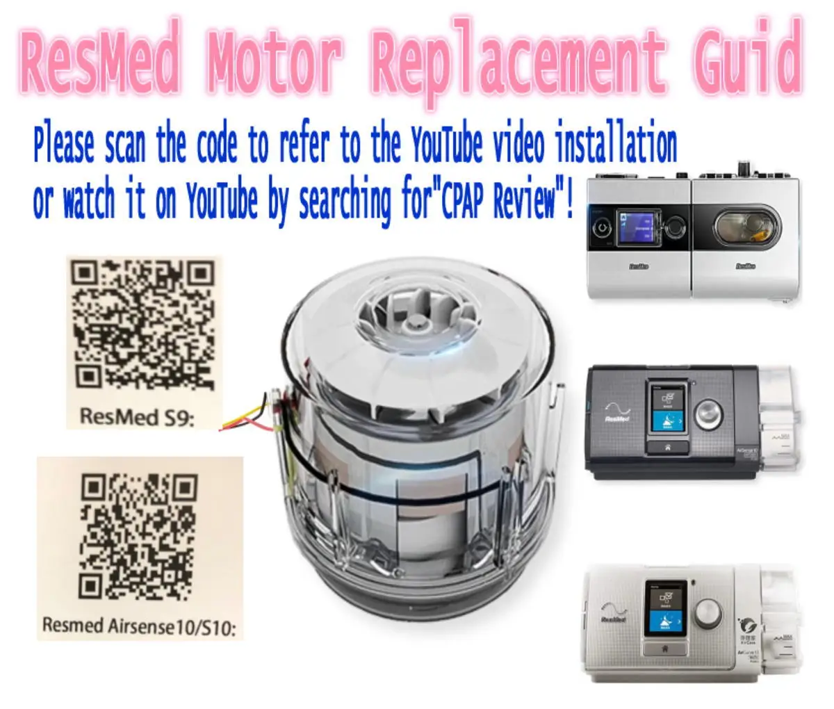 Blower Compatible with Resmed Airsense 10 - Motor Pump Replacement - Compatible with Resmed S10