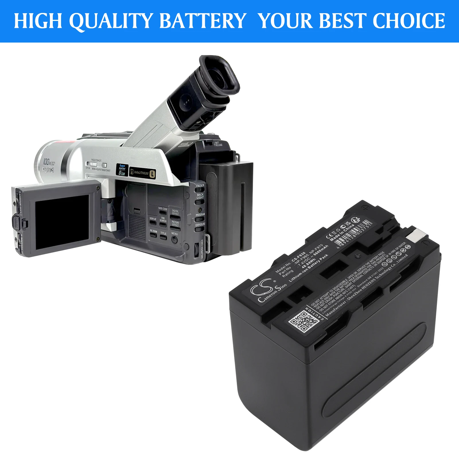100% NEW6600mAh Battery XL-B3 for Video Devices 4K recording monitors, PIX 240i, PIX-E, Sound Devices 633 mixer
