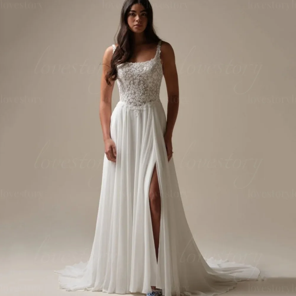 

Элегантные халаты невесты по индивидуальному заказу, свадебные платья трапециевидной формы с аппликацией, классическое свадебное платье с разрезом на бретельках, платье de novia