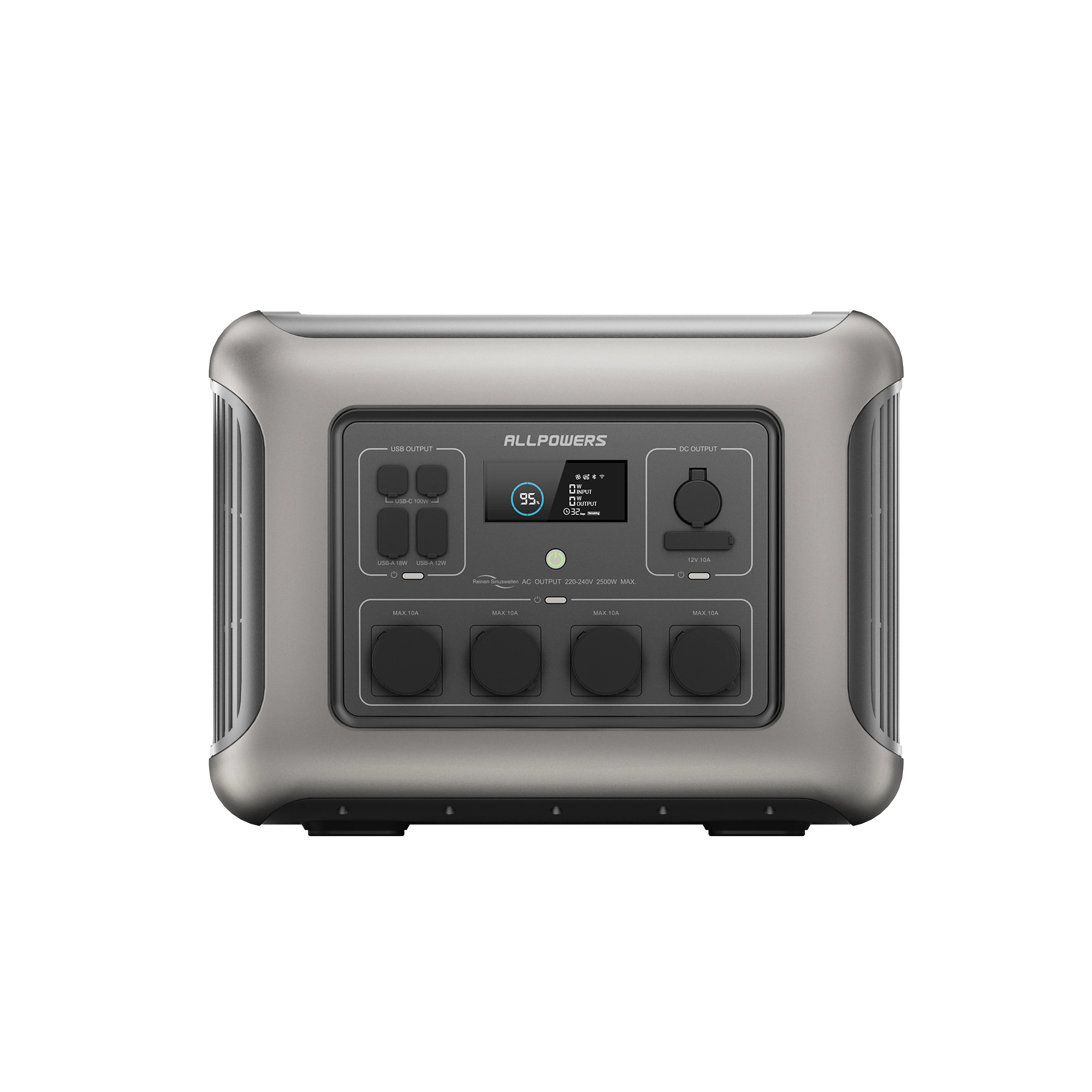 ALLPOWERS Backup Battery Pack Portable Power Station R2500 2016Wh Solar Generator With Peak 5000W AC Outlet
