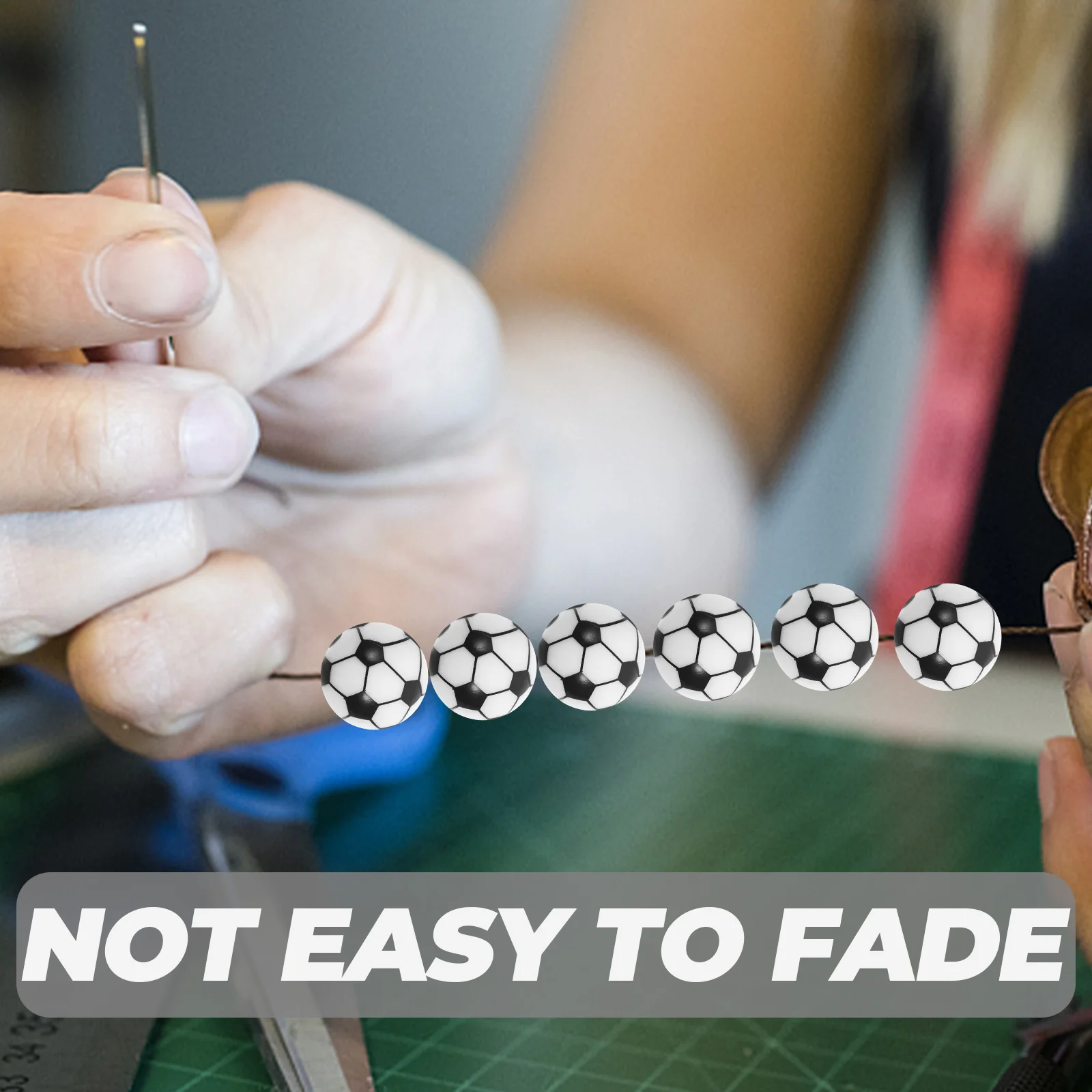 

50pcs Sports Ball 15mm Silicone Transfer DIY Jewelry Making Necklace Bracelet Accessories Craft Supplies